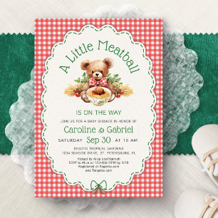 Little Meatball Italian Pasta Baby Shower Invitati Invitation