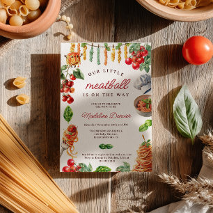 Little Meatball Italian Pasta Baby Shower Invitation