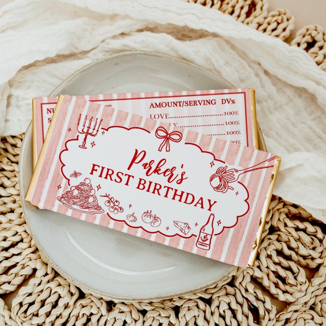 Little Meatball Italian Pasta Birthday Party Hershey Bar Favors (Creator Uploaded)