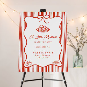 Little Meatball Italian Theme Baby Shower  Foam Board