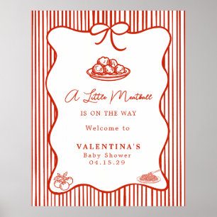 Little Meatball Italian Theme Baby Shower  Poster