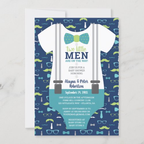 Little Men Baby Shower Invitation Bow Tie Invitation