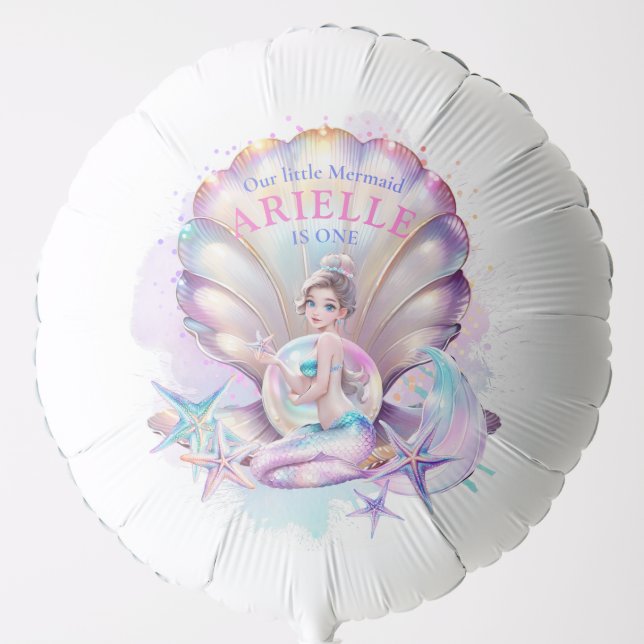 Little Mermaid 1st Birthday Under The Sea Mermaid Balloon (Front)
