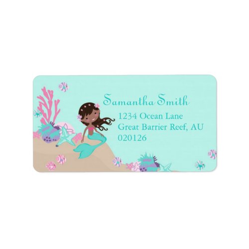 Little Mermaid Address Label AA