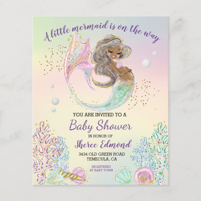  Little Mermaid African American Baby Shower  (Front)