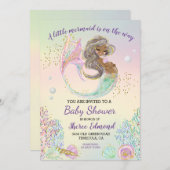  Little Mermaid African American Baby Shower  Invitation (Front/Back)