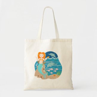 Little Mermaid and dolphins bag