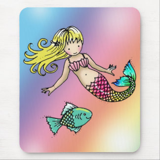 Little Mermaid and Fish  Mousepad