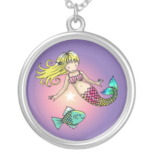 Little Mermaid and Fish Necklace