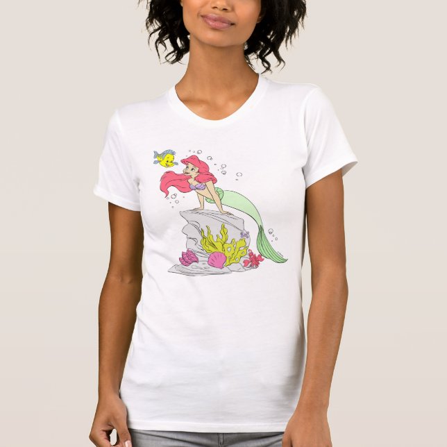 Little Mermaid Ariel & Flounder T-Shirt (Front)