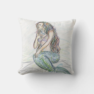 Little Mermaid Art Throw Pillow