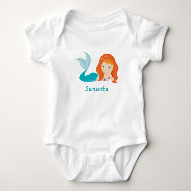 Little mermaid  baby bodysuit (Front)
