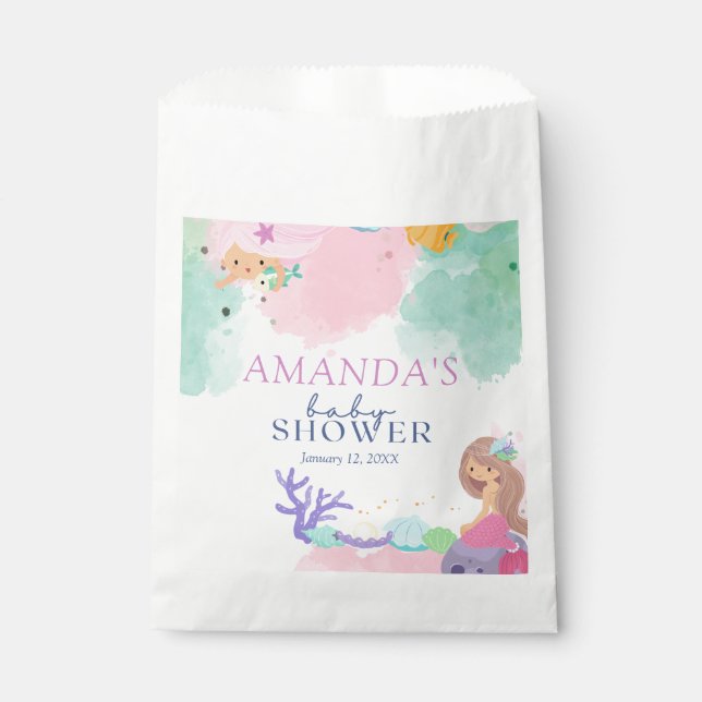 Little Mermaid Baby Shower Favor Bag (Front)