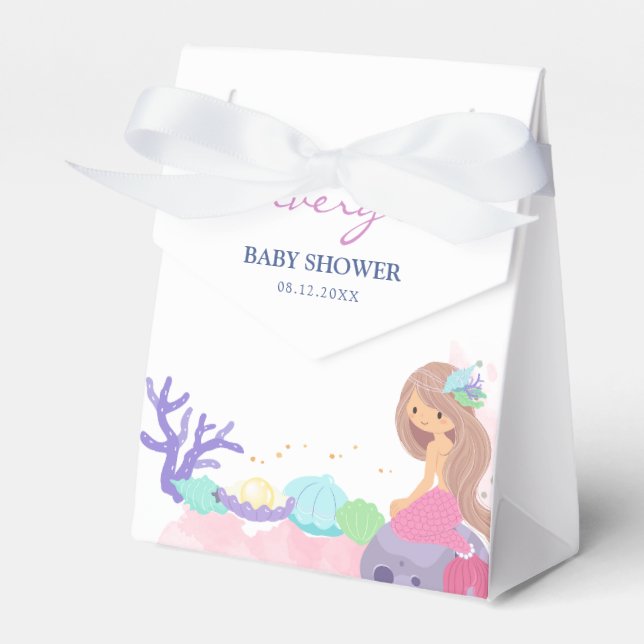 Little Mermaid Baby Shower Favor Box (Front Side)
