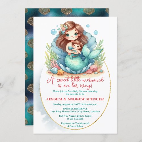 Little Mermaid Baby Shower Invitation