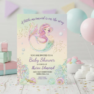  Little Mermaid  Baby Shower  Invitation