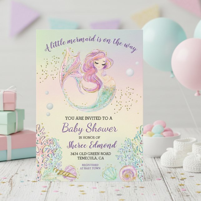  Little Mermaid  Baby Shower  Invitation (Creator Uploaded)