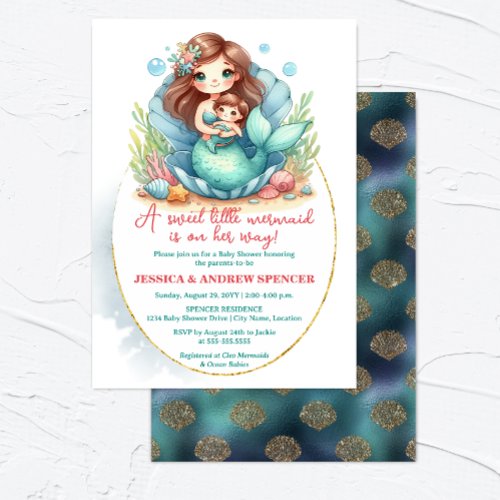 Little Mermaid Baby Shower Invitation