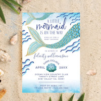 Little Mermaid Baby Shower Invitation Mermaid Baby