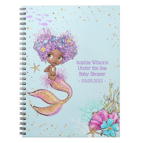 Little Mermaid Baby Shower Spiral Photo Notebook