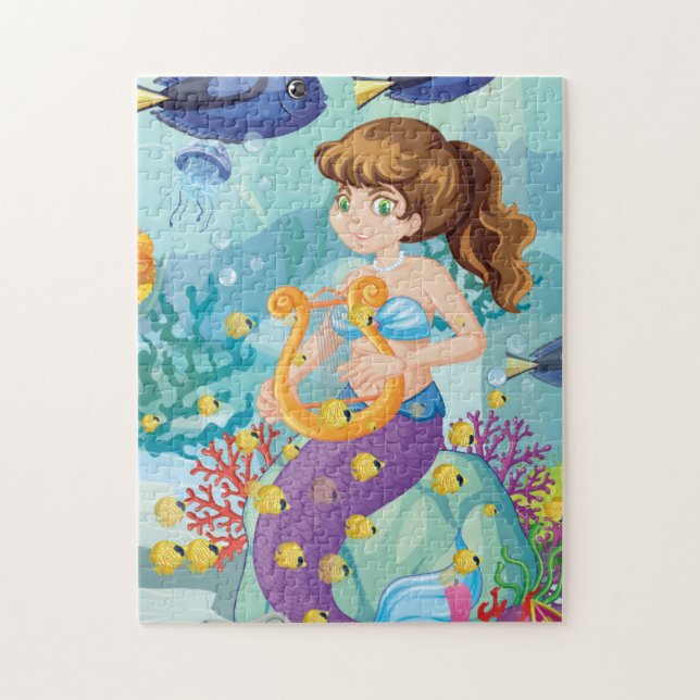 Little mermaid beach theme puzzle (Vertical)