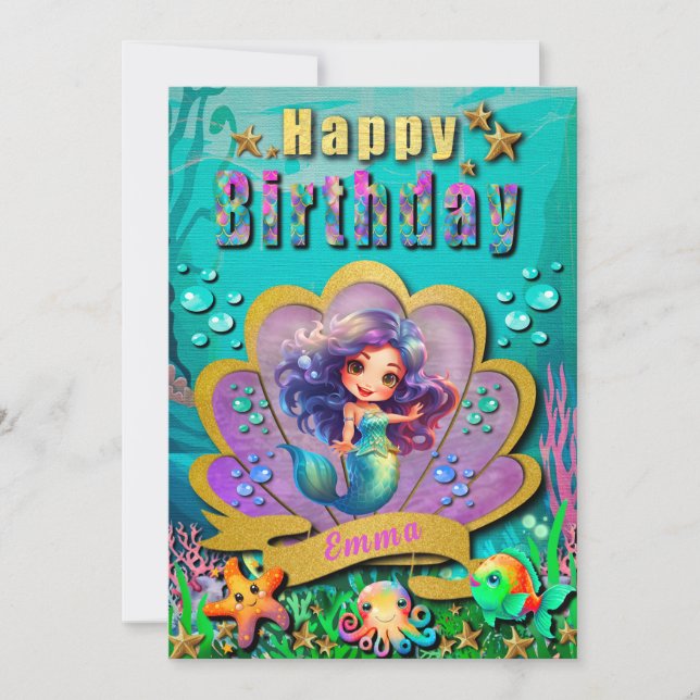 Little Mermaid Birthday Girl Party - Under the Sea (Front)