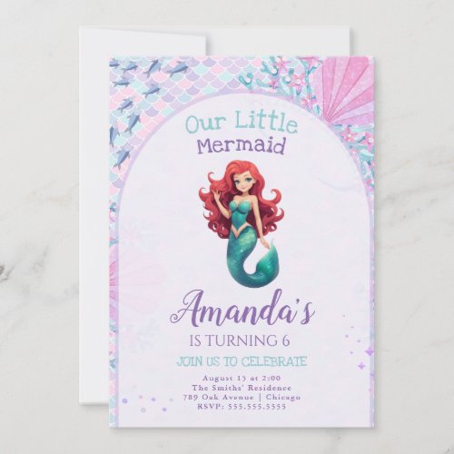 Little Mermaid Birthday Invitation