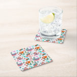 Little Mermaid Birthday Paper Napkin Square Paper Coaster