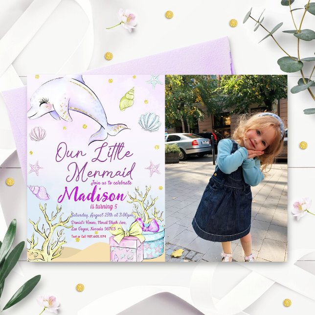 Little Mermaid Birthday Party Under The Sea Party Invitation (Creator Uploaded)