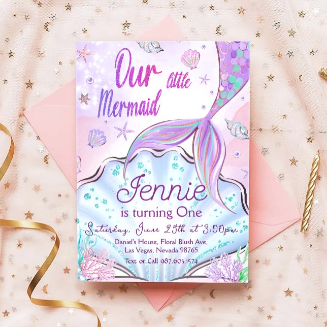 Little Mermaid Birthday Under The Sea Party  Invitation (Creator Uploaded)