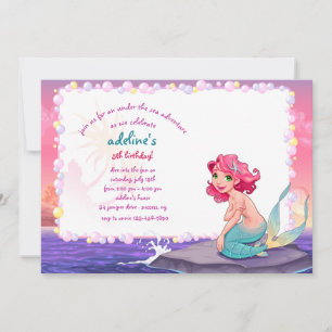 Little Mermaid By The Sea Invitation