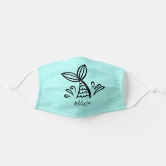 Little Mermaid Custom Name Summer Cloth Face Mask
