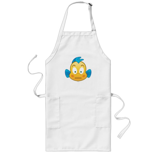 Little Mermaid Emoji | Flounder Long Apron (Front)