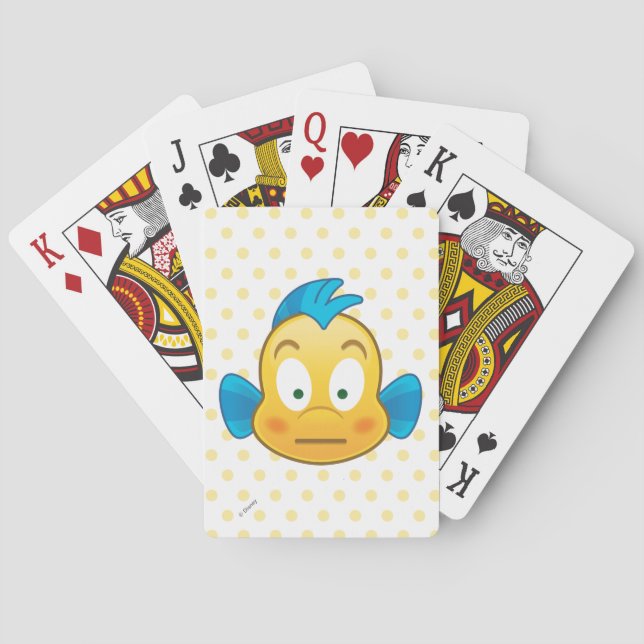 Little Mermaid Emoji | Flounder Playing Cards (Back)