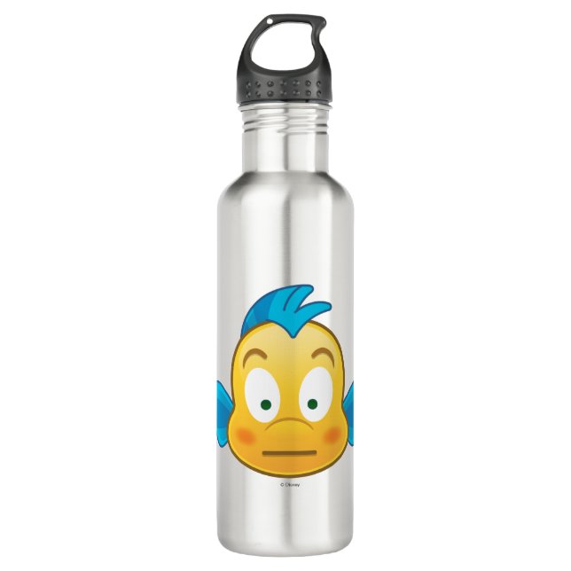 Little Mermaid Emoji | Flounder Stainless Steel Water Bottle (Front)