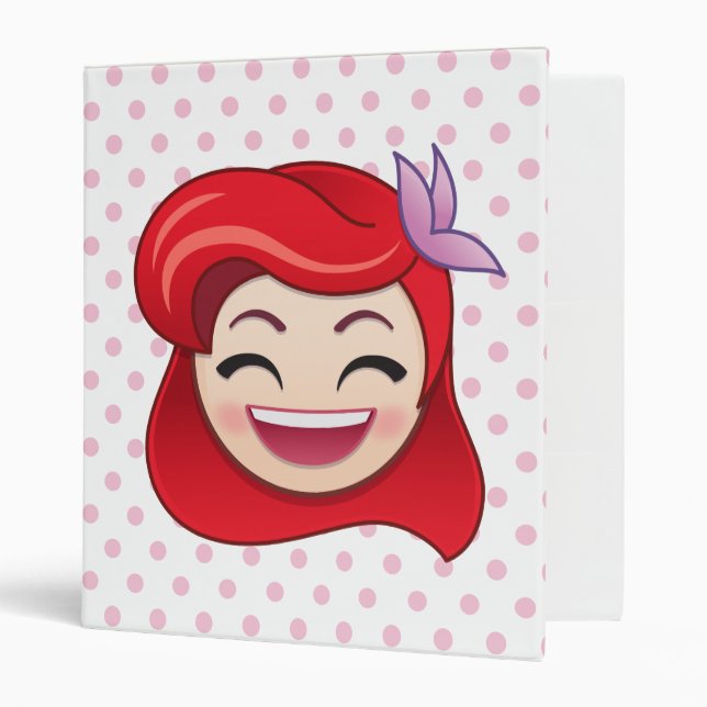 Little Mermaid Emoji | Princess Ariel - Happy 3 Ring Binder (Front/Inside)