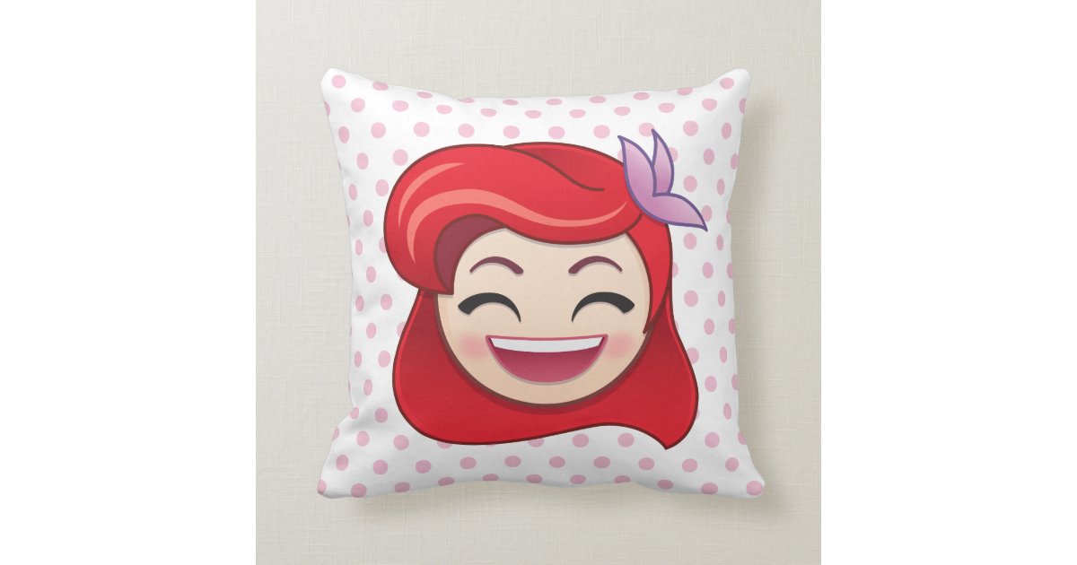 Little Mermaid Emoji | Princess Ariel - Happy Throw Pillow ...
