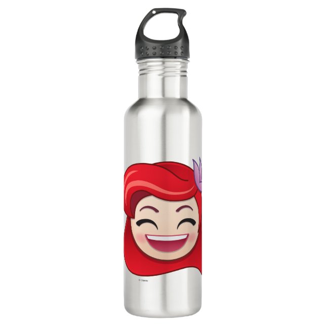 Little Mermaid Emoji | Princess Ariel - Happy Water Bottle (Front)