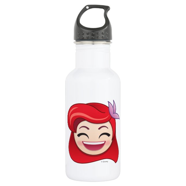 Little Mermaid Emoji | Princess Ariel - Happy Water Bottle (Front)