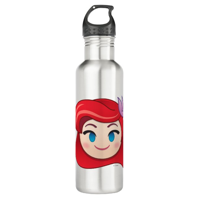 Little Mermaid Emoji | Princess Ariel Stainless Steel Water Bottle (Front)
