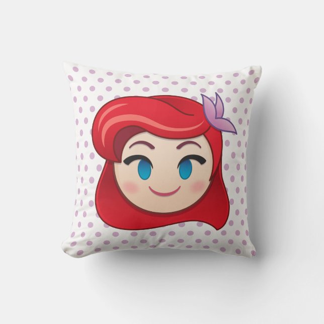 Little Mermaid Emoji | Princess Ariel Throw Pillow (Front)