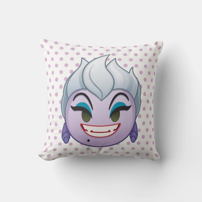 Little Mermaid Emoji | Ursula Throw Pillow (Front)