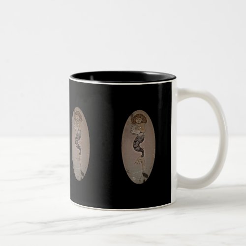 Little Mermaid Holding Shell Two_Tone Coffee Mug