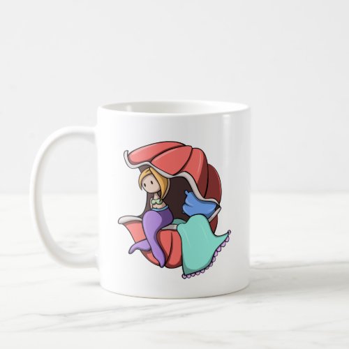 Little Mermaid in Shell Colorful Personalized Coffee Mug