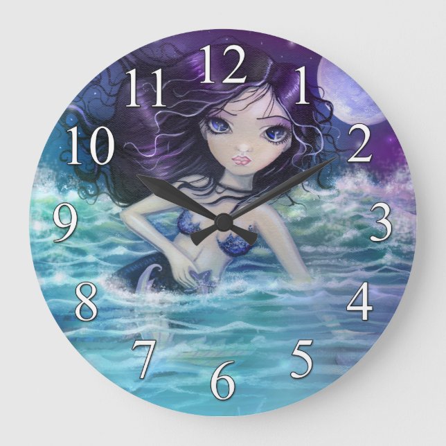 Little Mermaid in the Sea Wall Clock (Front)