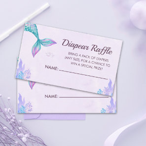 Little Mermaid is on her way, Girl Baby Shower Enclosure Card