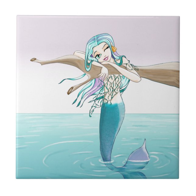 Little Mermaid Items Ceramic Tile (Front)
