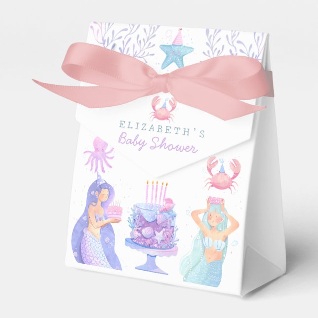 Little Mermaid Magical Baby Shower  Favor Boxes (Front Side)