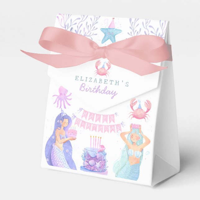 Little Mermaid Magical Birthday  Favor Boxes (Front Side)