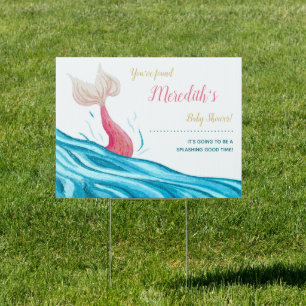 Little Mermaid Nautical Baby Shower Yard Sign